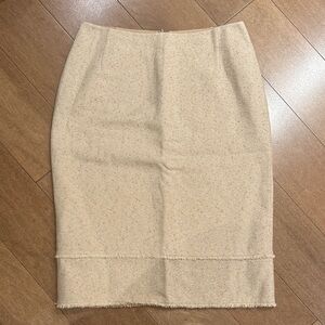 Escada Wool and Silk Elegant Tan Pencil Skirt